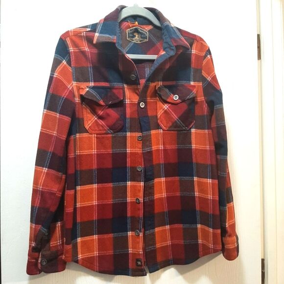 Freedom Foundry Red Flannel Fleece Shaket Button Down Shirt Small Sp - Picture 1 of 9